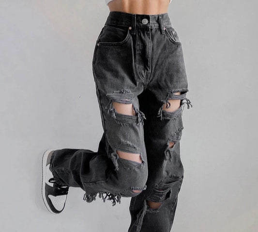 Straight Ripped Jeans