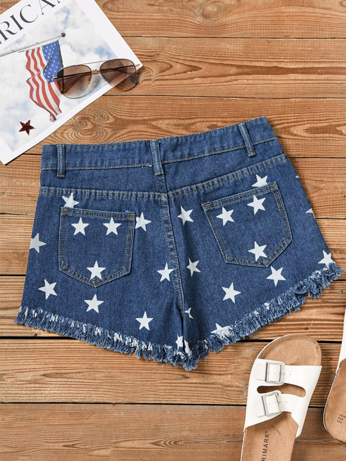 Star Tassel  Denim Shorts