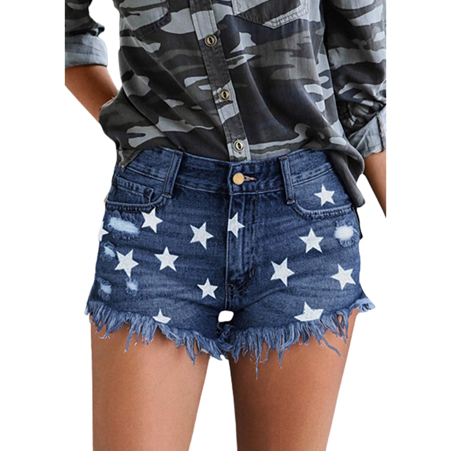 Star Tassel  Denim Shorts
