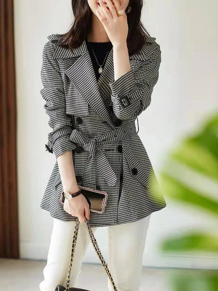 Plaid Trench Coat