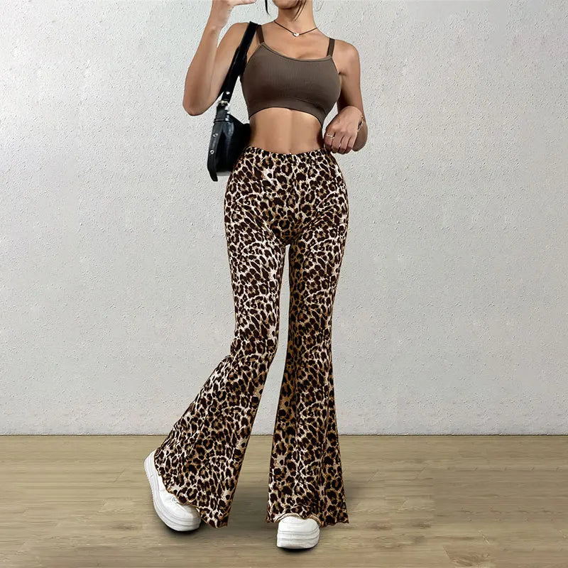 Leopard Print Flare Leggings