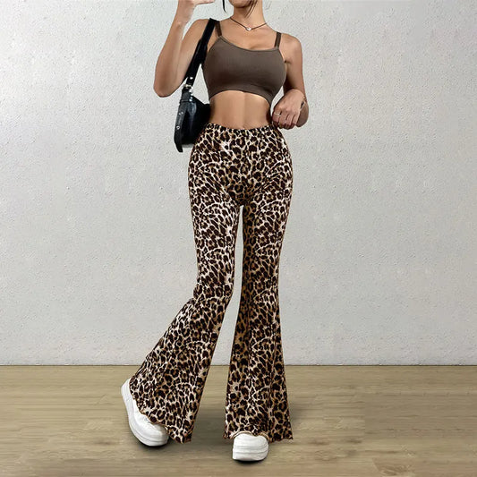 Leopard Print Flare Leggings
