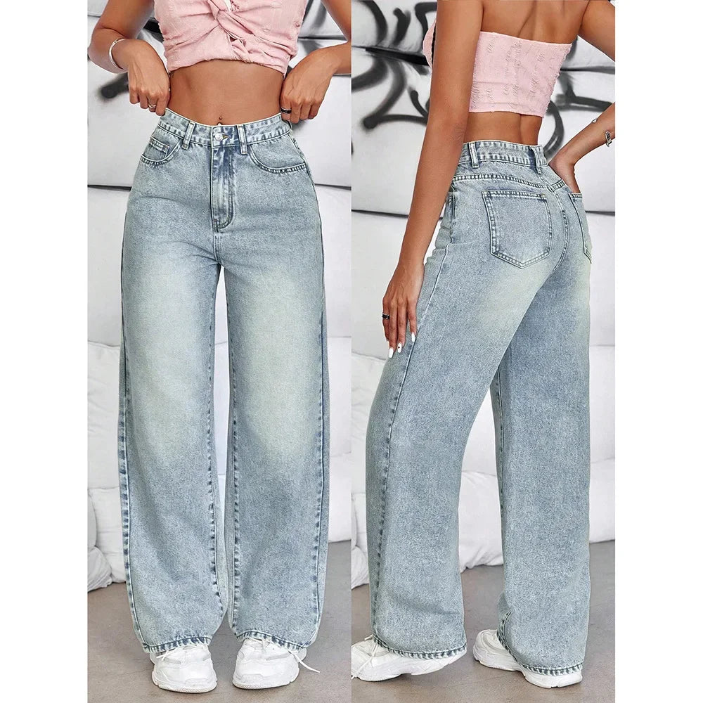 Wide Leg Distressed Jeans
