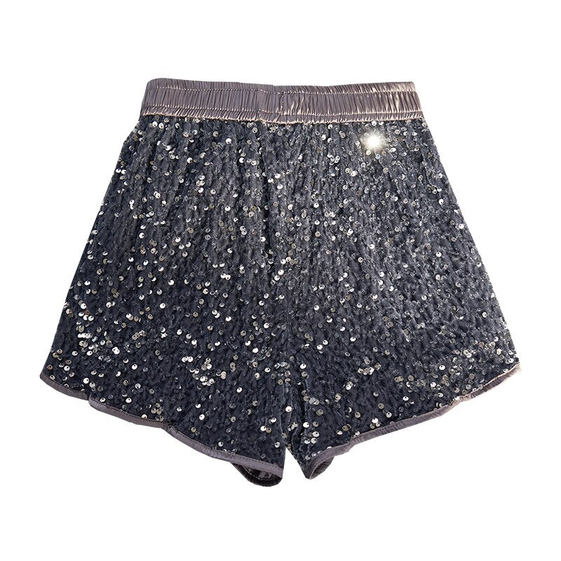 Sequined Asymmetrical Shorts