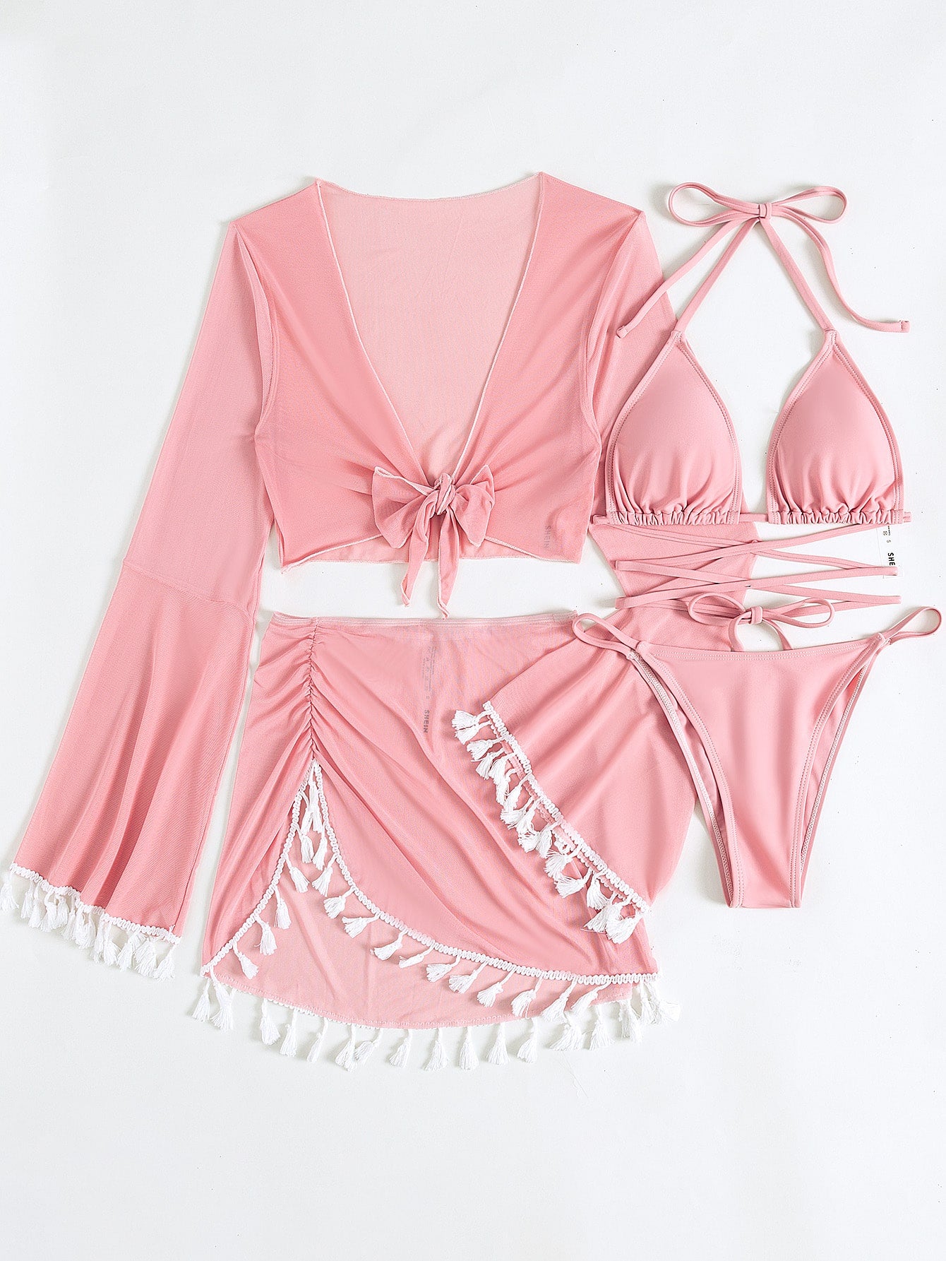 4 Piece Bikini and Cover Up