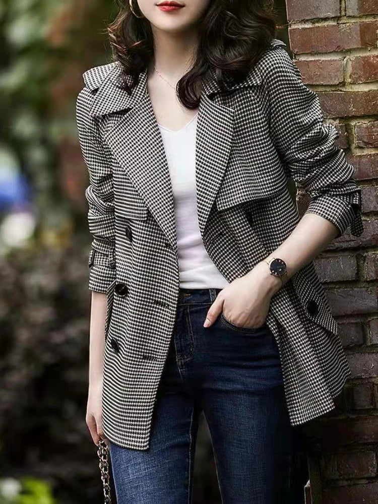 Plaid Trench Coat