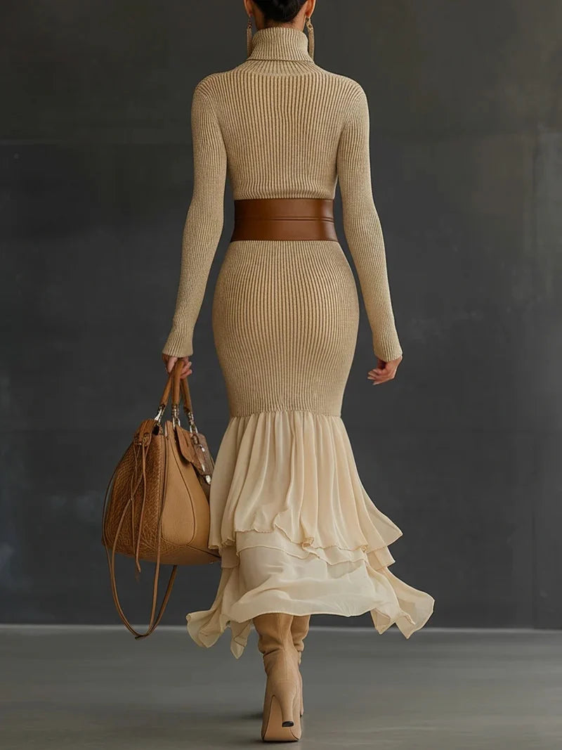 Knitted Turtleneck Dress