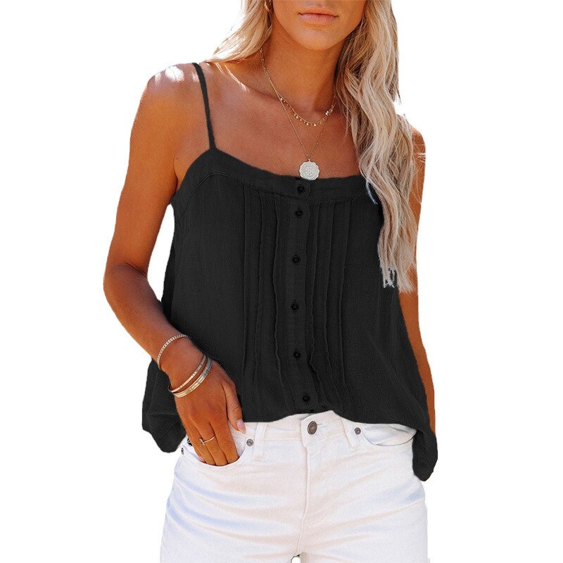 Denim Square Collar Top