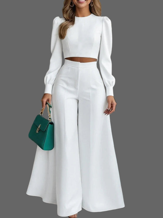 Cropped Top Wide Leg Set