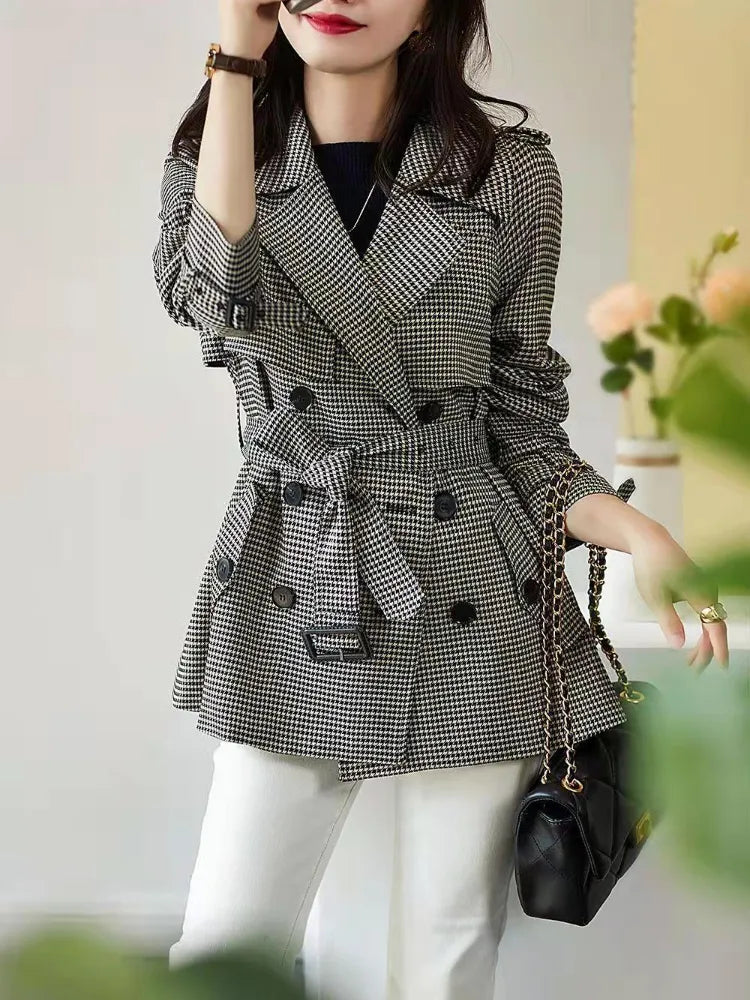 Plaid Trench Coat