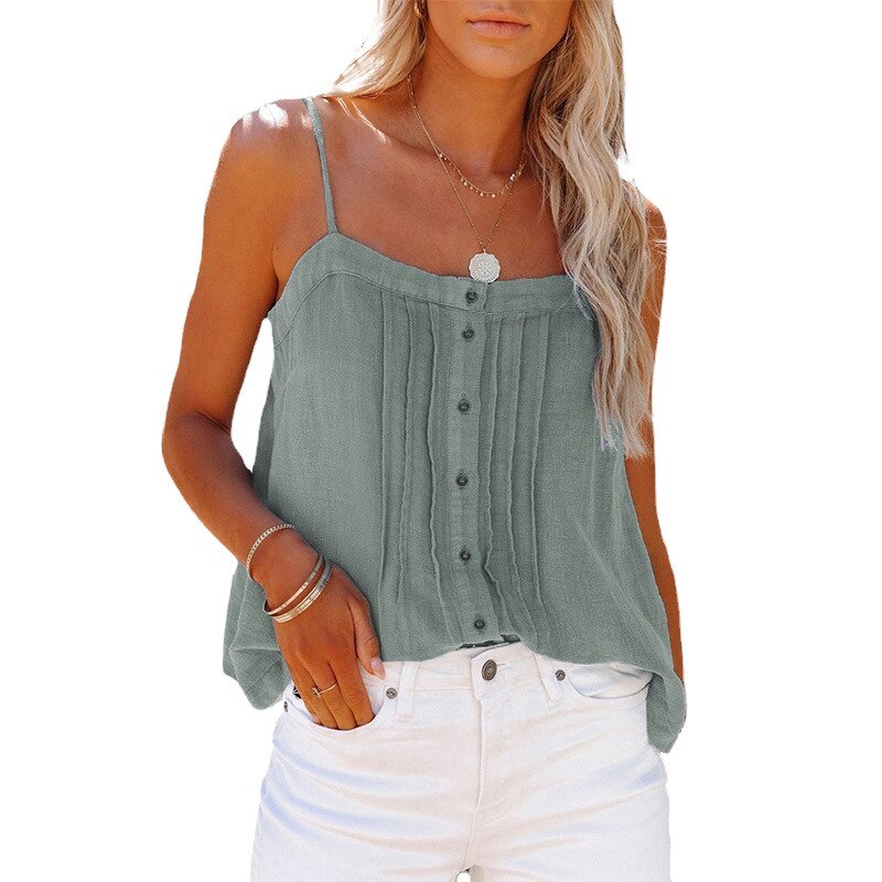 Denim Square Collar Top
