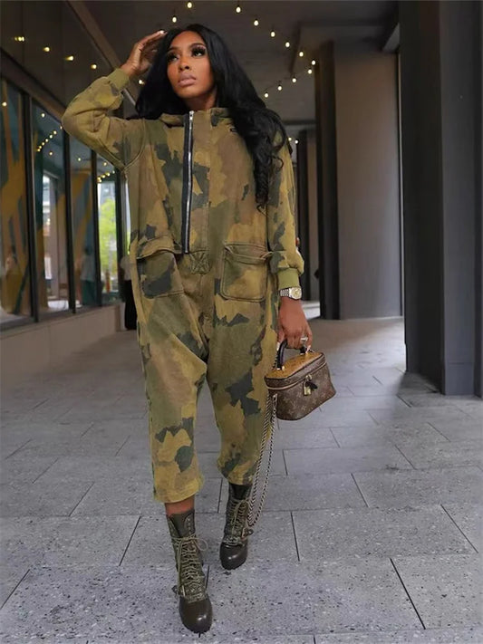 Camouflage Cargo Jumpsuit