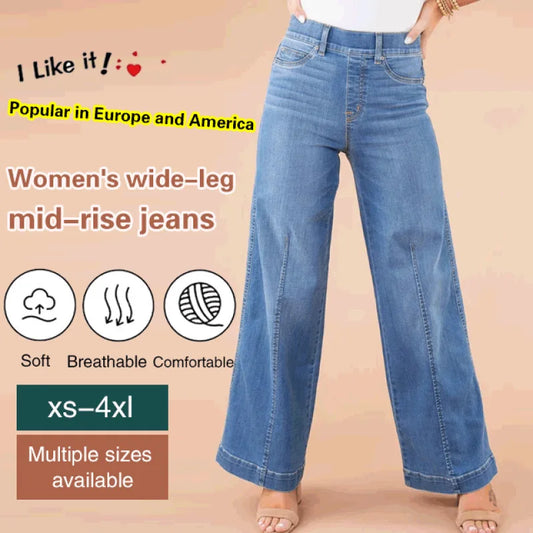 Wide Leg Stretch Jeans