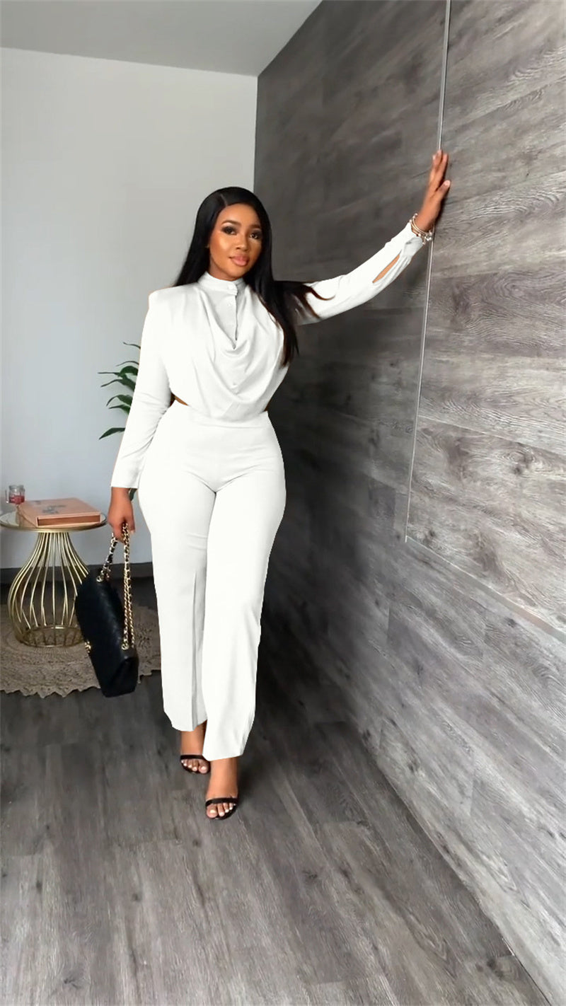 Ruched Crop Top Set
