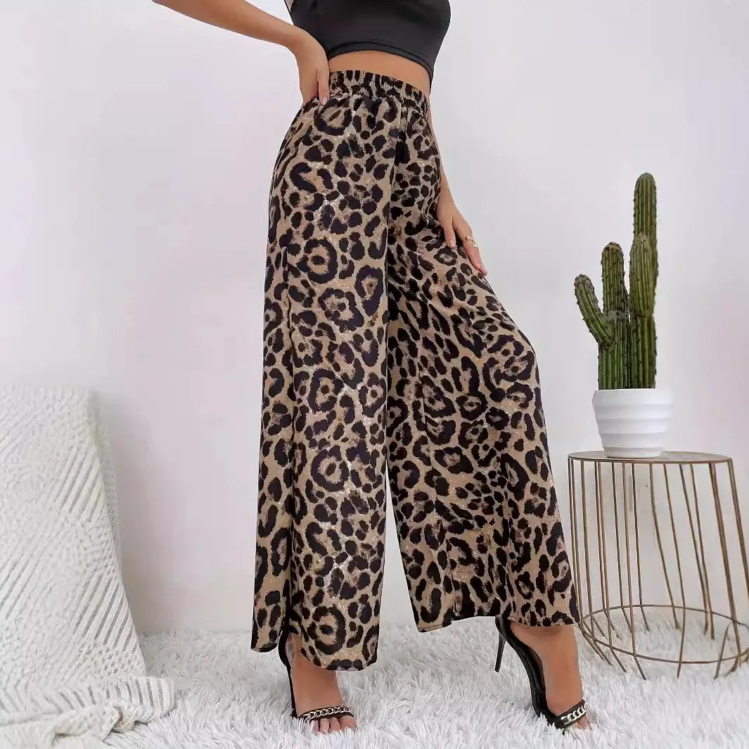 Wide Leg Leopard Pants