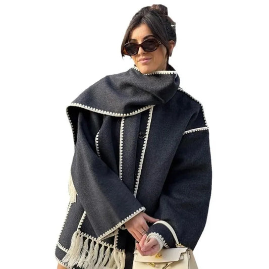Scarf Collar Coat