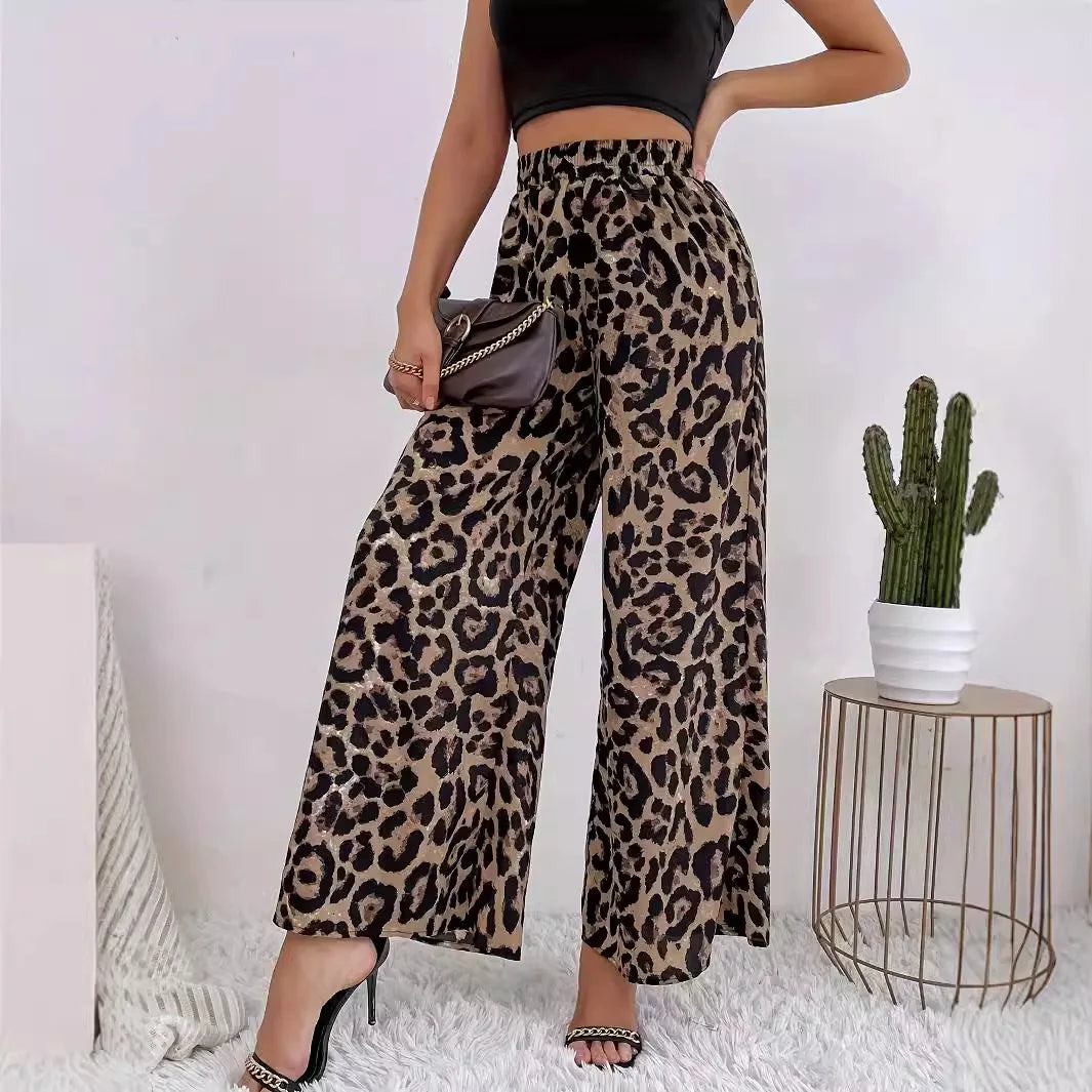 Wide Leg Leopard Pants