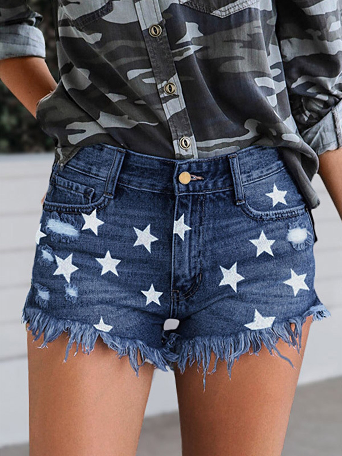 Star Tassel  Denim Shorts