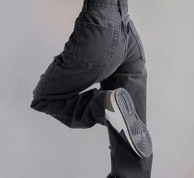 Straight Ripped Jeans