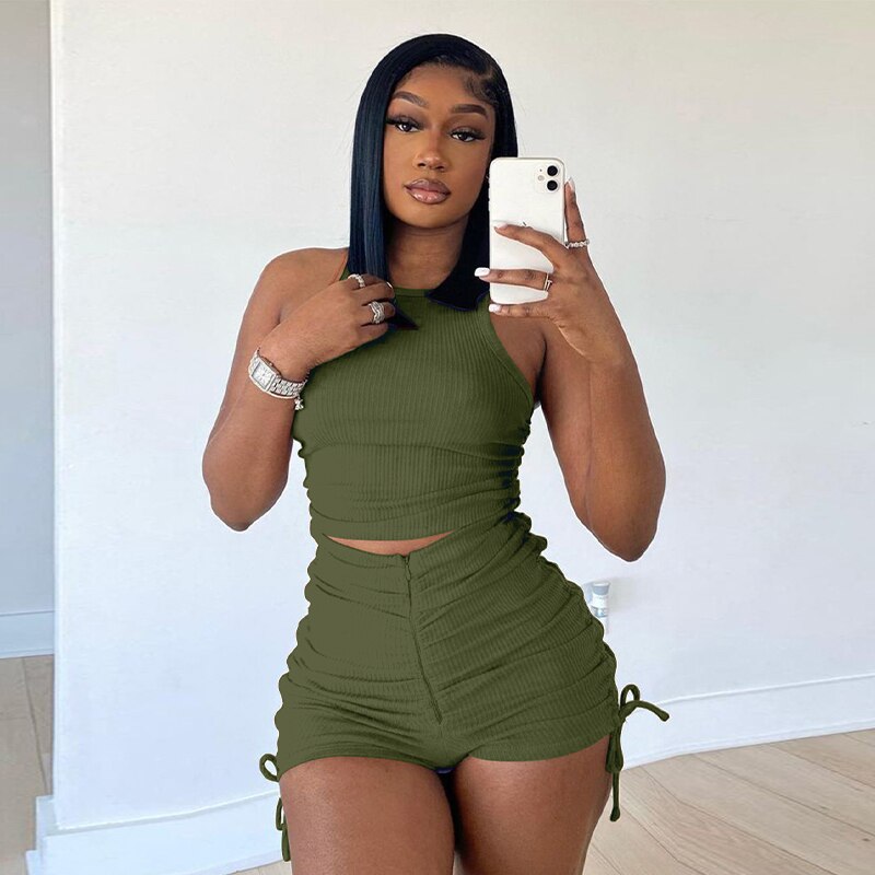 Rib Shorts 2 Piece Set