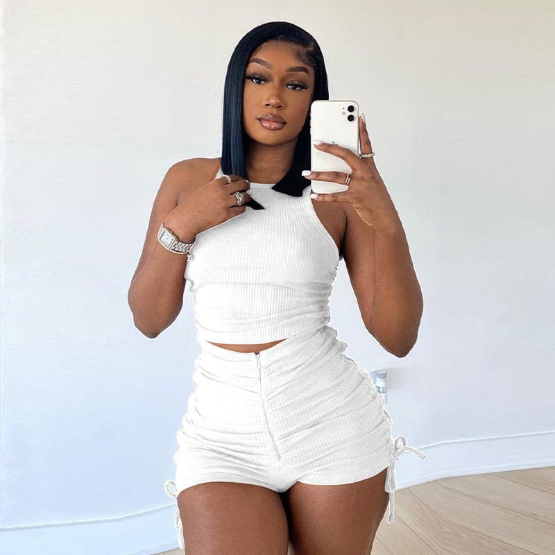 Rib Shorts 2 Piece Set