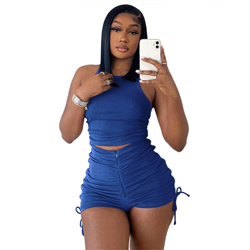 Rib Shorts 2 Piece Set