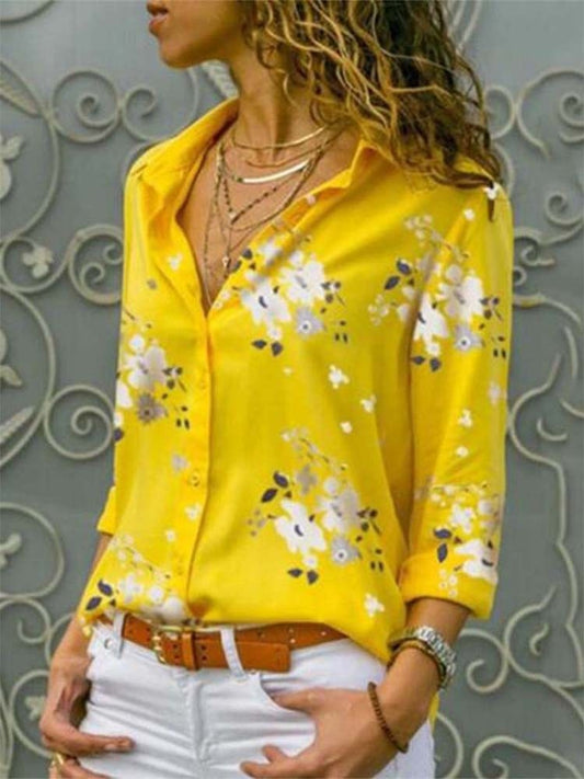 Turn-down Collar Blouse