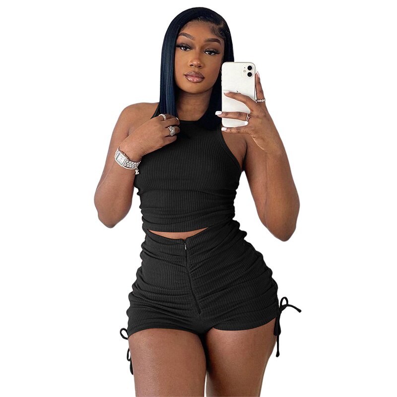 Rib Shorts 2 Piece Set