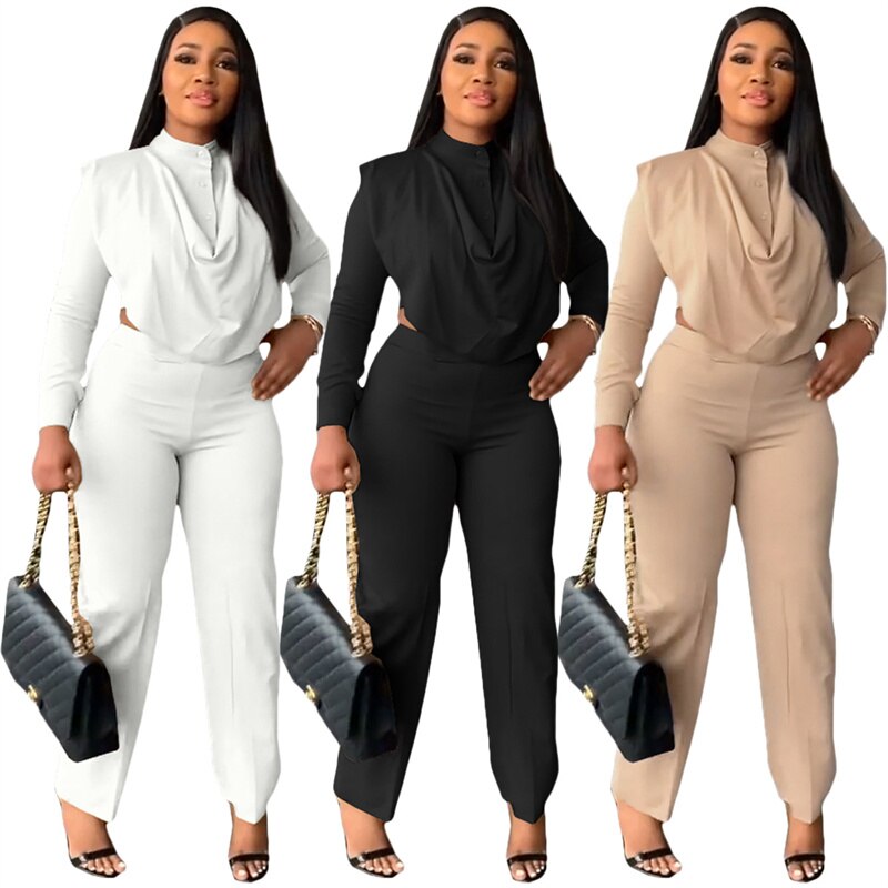 Ruched Crop Top Set