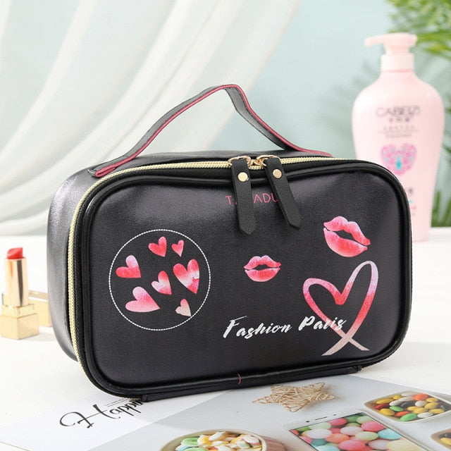 Women Leather Cosmetic Travel Bag